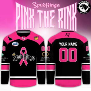 Idaho Falls Spud Kings Pink The Rink 2026 Custom Hockey Jersey 2