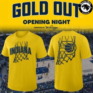 Indiana Pacers Gold Out Opening Night 2026 Yellow T-Shirt
