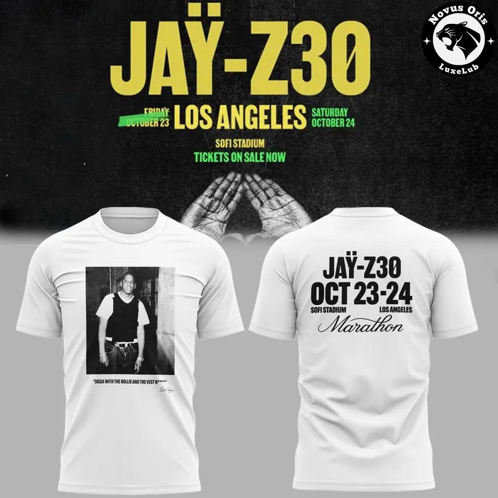 JAY-Z JAY-Z30 The Marathon Continues 2026 White T-Shirt JAY-Z JAY-Z30 The Marathon Continues 2026 White T-Shirt