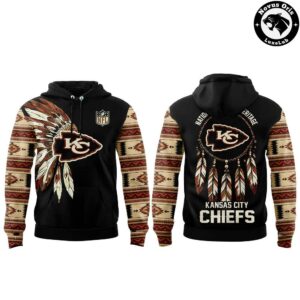 Kansas City Chiefs Native American Heritage Month Black Hoodie 2