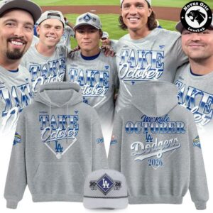 Los Angeles Dodgers Take October 2026 NL West Champions Pullover Hoodie 2