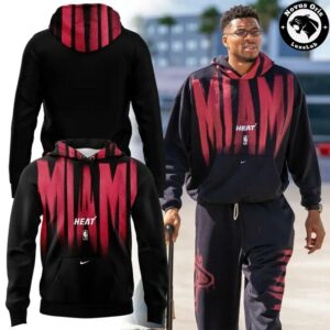 Miami Heat 2026 Black Red Paint Drip Hoodie