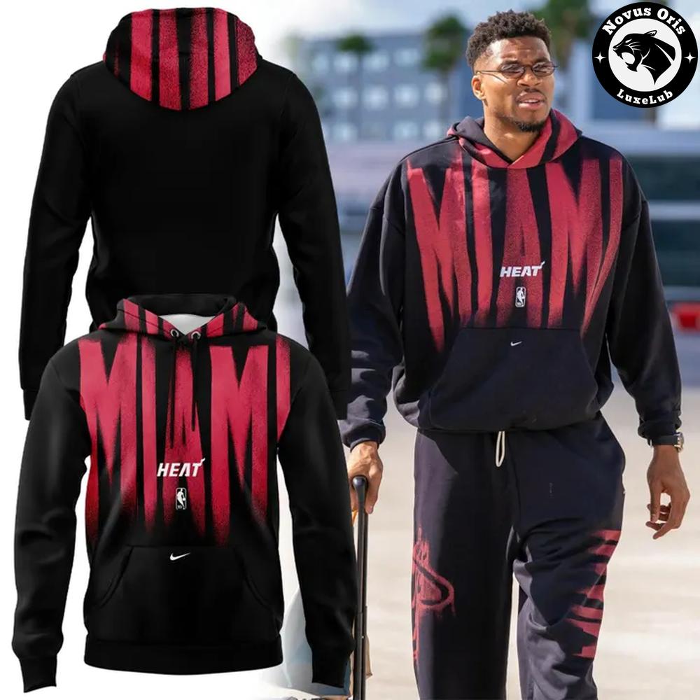 Miami Heat 2026 Black Red Paint Drip Hoodie Miami Heat 2026 Black Red Paint Drip Hoodie