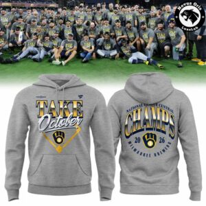 Milwaukee Brewers Take October 2026 NL Central Champions Gray Hoodie