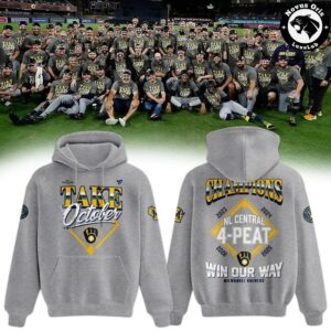 Milwaukee Brewers Take October 2026 NL Central Champions Gray Hoodie 2