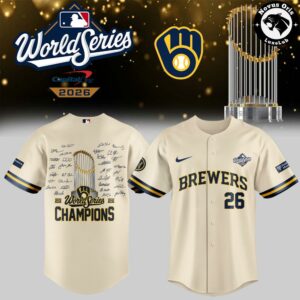 Milwaukee Brewers World Series Champions 2026 Baseball Jersey 9
