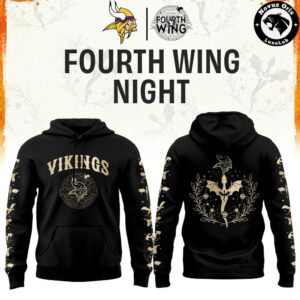 Minnesota Vikings x Fourth Wing Night 2026 Black Hoodie 2