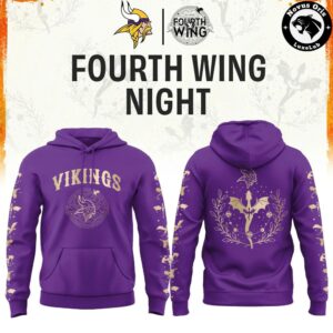 Minnesota Vikings x Fourth Wing Night 2026 Black Hoodie 3