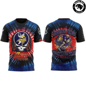 Minnesota Vikings x Grateful Dead Skeletons 2026 T Shirt 2