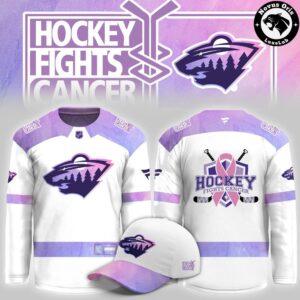 Minnesota Wild Hockey Fights Cancer Night 2026 Lavender Hockey Jersey