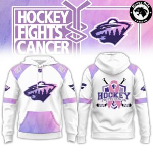 Minnesota Wild Hockey Fights Cancer Night 2026 Lavender Hoodie 2
