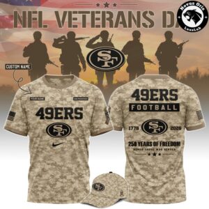 NFL Veterans Day 2026 Camo Custom Graphic T Shirt 18