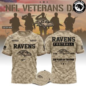 NFL Veterans Day 2026 Camo Custom Graphic T Shirt 3