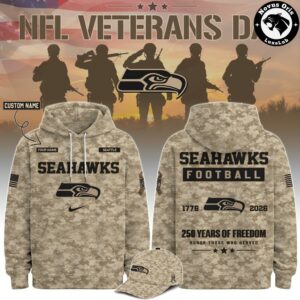 NFL Veterans Day 2026 Camo Custom Pullover Hoodie 19