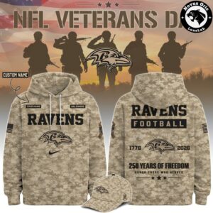 NFL Veterans Day 2026 Camo Custom Pullover Hoodie 3