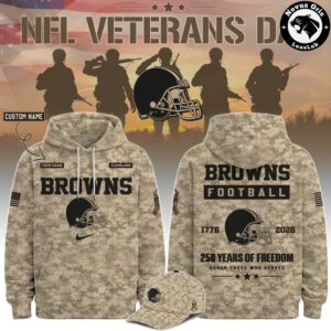 NFL Veterans Day 2026 Camo Custom Pullover Hoodie 7