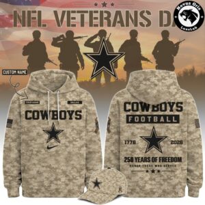 NFL Veterans Day 2026 Camo Custom Pullover Hoodie 8