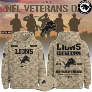 NFL Veterans Day 2026 Camo Custom Pullover Hoodie 9