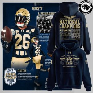 Navy Midshipmen Football National Championship 100th Anniversary Hoodie 2