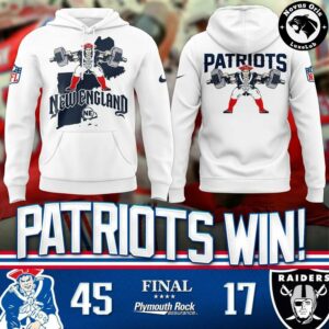 New England Patriots Patriot Warrior Map 2026 White Hoodie 1