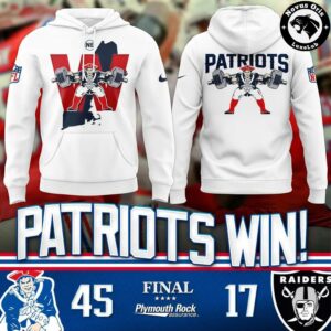 New England Patriots Patriot Warrior Map 2026 White Hoodie 2
