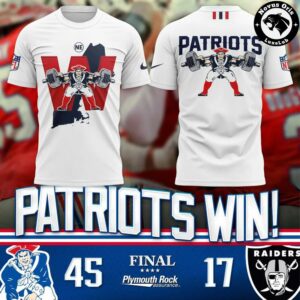 New England Patriots Patriot Warrior Map 2026 White T Shirt 2