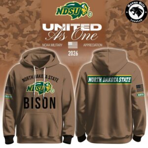 North Dakota State Bison Military Appreciation Day 2026 Camo Hoodie 2