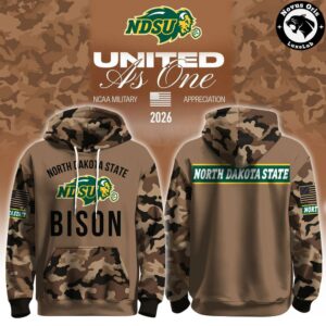 North Dakota State Bison Military Appreciation Day 2026 Camo Hoodie 2