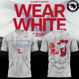 Ole Miss Rebels Wear White Camo 2026 T-Shirt