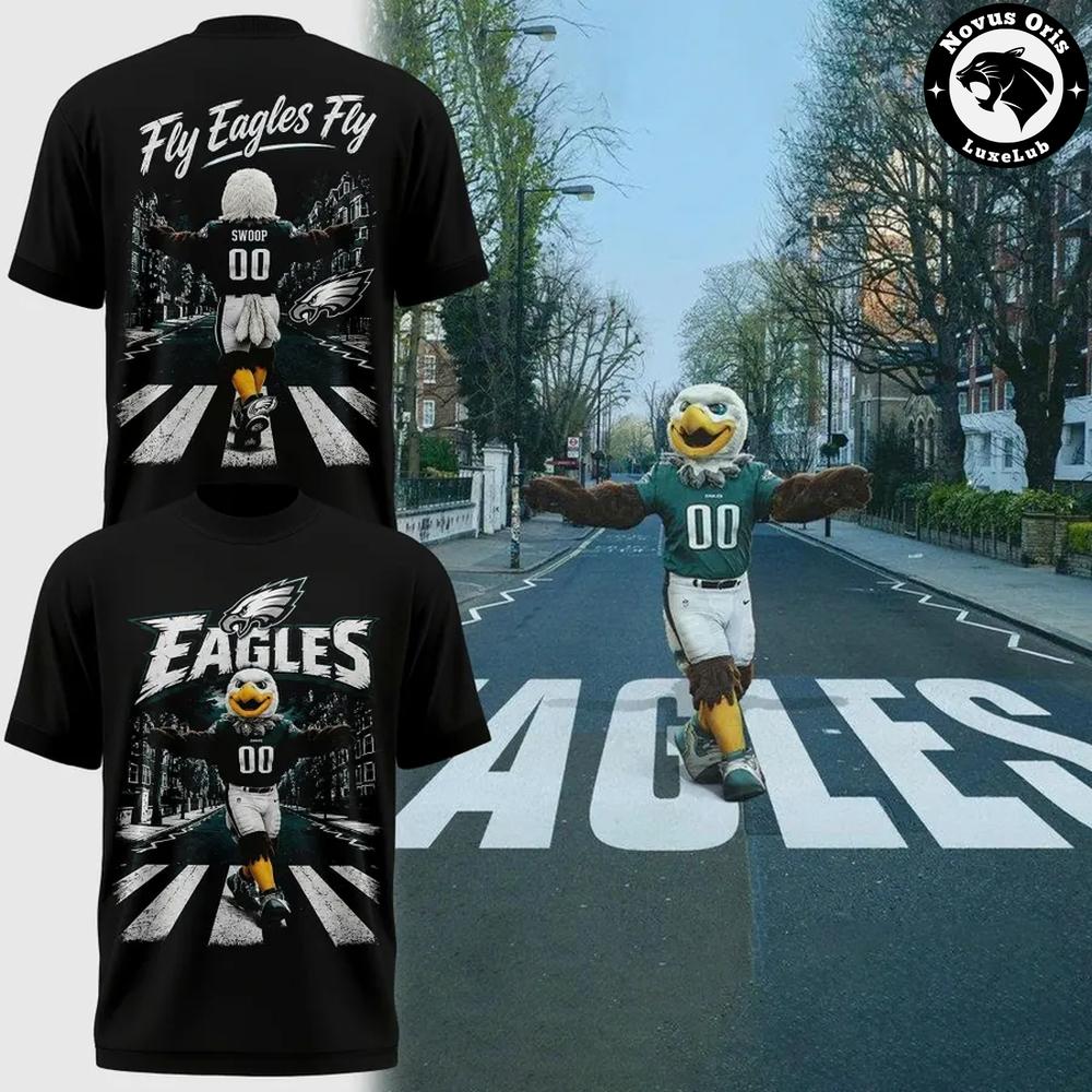 Philadelphia Eagles Fly Eagles Fly 2026 Black T-Shirt Philadelphia Eagles Fly Eagles Fly 2026 Black T-Shirt