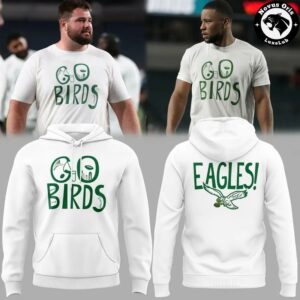 Philadelphia Eagles Go Birds 2026 White Hoodie 1