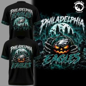 Philadelphia Eagles Halloween 2026 Black T-Shirt