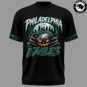 Philadelphia Eagles Halloween 2026 Black T Shirt 2