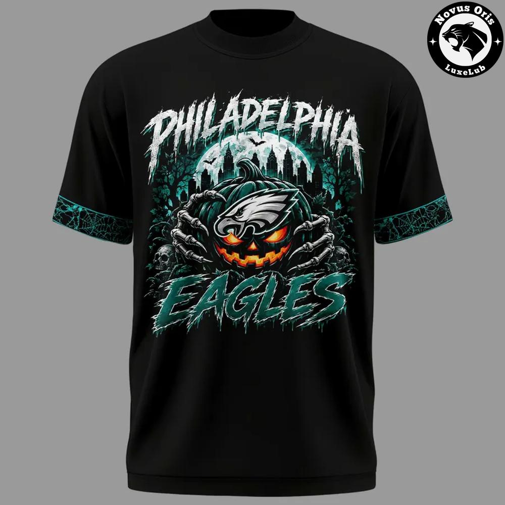 Philadelphia Eagles Halloween 2026 Black T-Shirt Philadelphia Eagles Halloween 2026 Black T-Shirt