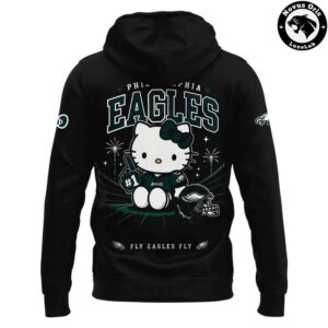 Philadelphia Eagles x Hello Kitty 2026 Black Hoodie 3