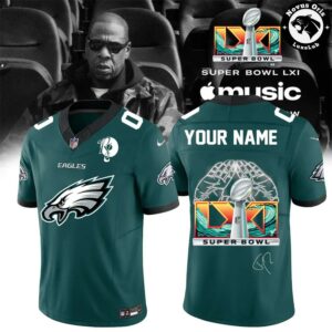 Philadelphia Eagles x Jay Z Super Bowl LXI Custom Football Jersey 3