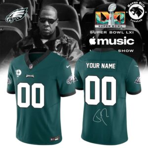 Philadelphia Eagles x Jay Z Super Bowl LXI Custom Football Jersey 7