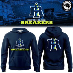 Rhode Island Breakers Primary Logo 2026 Blue Hoodie 3
