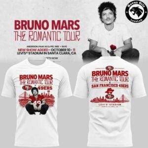 San Francisco 49ers x Bruno Mars The Romantic Tour 2026 T-Shirt