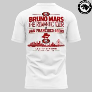 San Francisco 49ers x Bruno Mars The Romantic Tour 2026 T Shirt 3