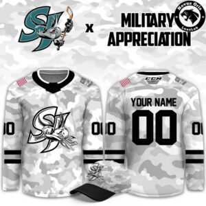 San Jose Barracuda Military Appreciation Night 2026 Custom Hockey Jersey