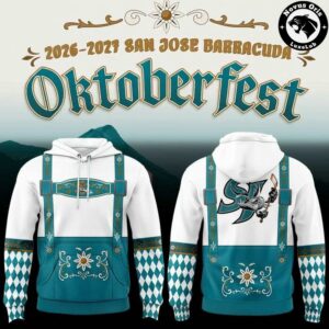 San Jose Barracuda Oktoberfest 2026 White Teal Hoodie
