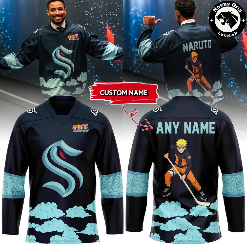 Seattle Kraken x Naruto 2026 Custom Name Number Hockey Jersey Seattle Kraken x Naruto 2026 Custom Name Number Hockey Jersey