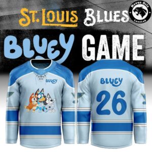 St Louis Blues Bluey Game 2026 Light Blue Hockey Jersey 2