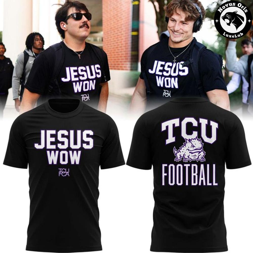 TCU Horned Frogs Jesus Won 2026 Black T-Shirt TCU Horned Frogs Jesus Won 2026 Black T-Shirt