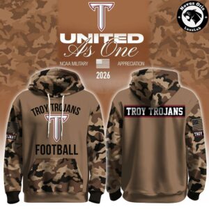 Troy Trojans Military Appreciation 2026 Camo Pullover Hoodie 3
