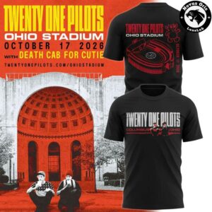 Twenty One Pilots Ohio Stadium Tour 2026 Black T Shirt 2