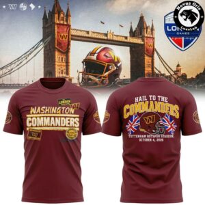 Washington Commanders NFL London Games 2026 Graphic T Shirt 5