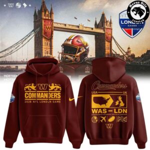 Washington Commanders NFL London Games 2026 Pullover Hoodie 6